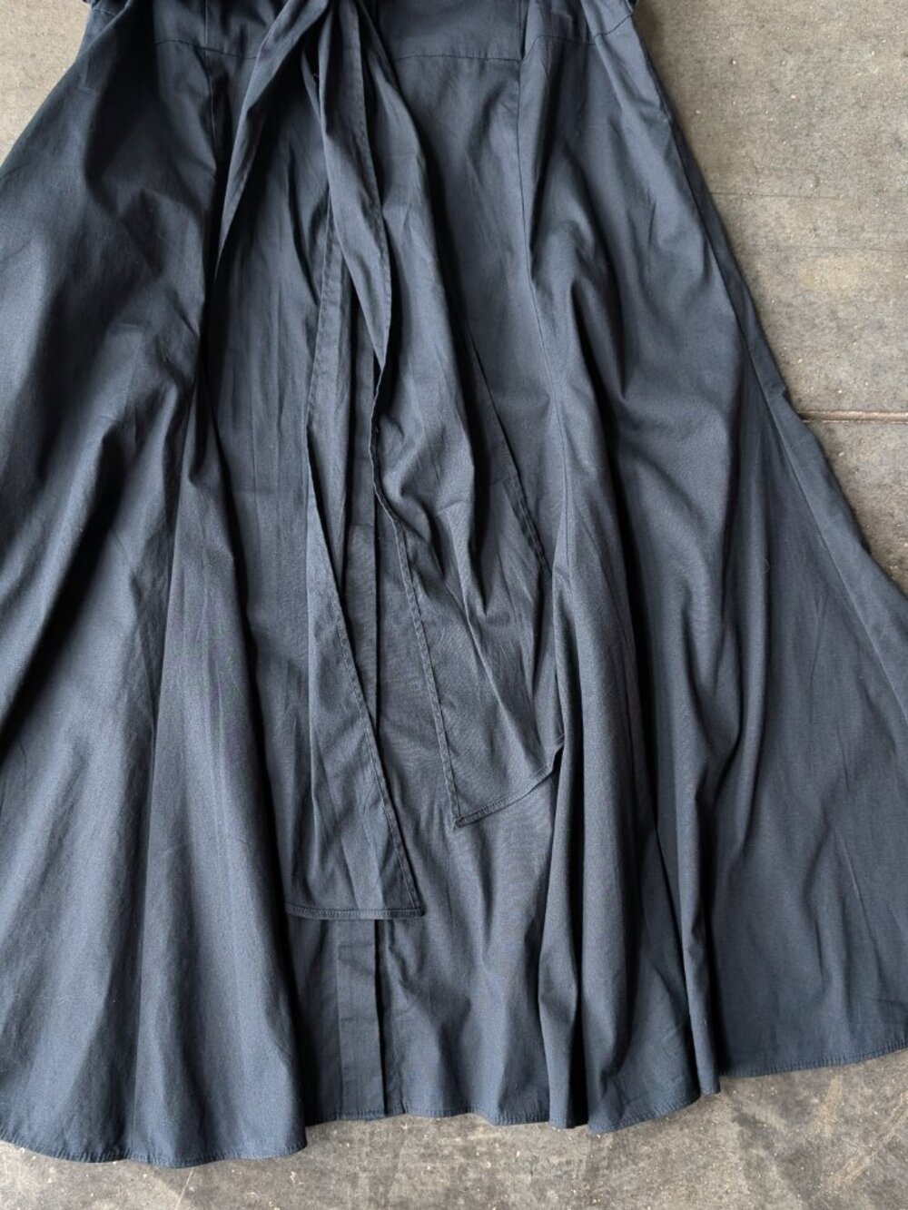 Vintage Ralph Lauren Black Button Front Tie Waist Midi Shirt Dress size 6 - Picture 5 of 9